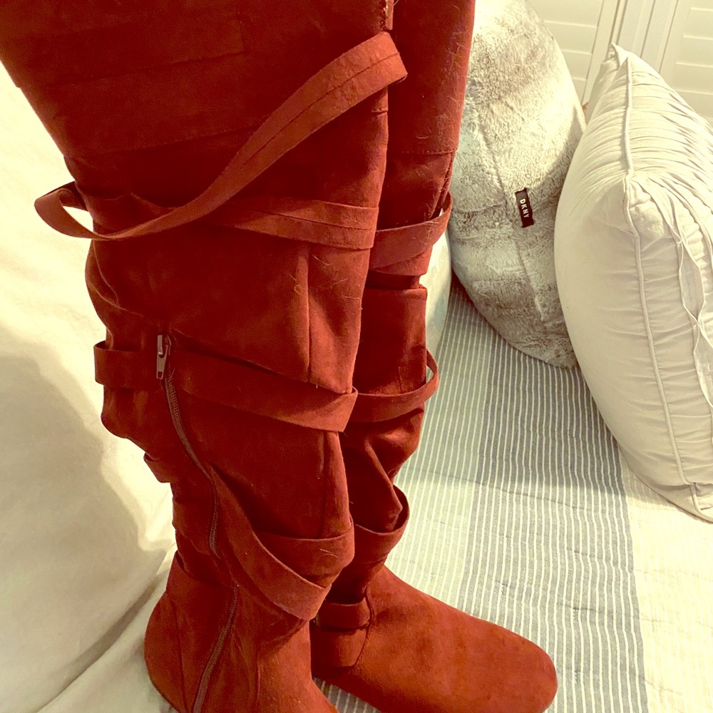 NWOT - Red knee high boots